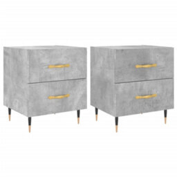 Berkfield Bedside Cabinets 2 Pcs Concrete Grey 40X35X47.5 Cm Engineered Wood - thumbnail 2