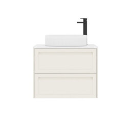 Royal Bathrooms Royal Bathroom Elmore 700mm Classic White Wall Mounted Bathroom Vanity Unit 2 Drawer Plain White Worktop With Lyon Basin - thumbnail 7