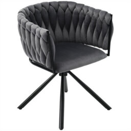 Abrihome Set Of 2, Velvet Dining Chair, Leisure Swivel Chair With Four Metal Support Legs, Gray - thumbnail 2
