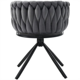 Abrihome Set Of 2, Velvet Dining Chair, Leisure Swivel Chair With Four Metal Support Legs, Gray - thumbnail 3