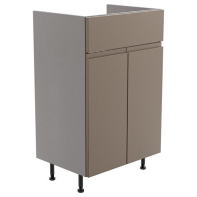 Westport Standard Matt Stone Grey Double Freestanding Bathroom Vanity Unit (H) 820mm (W) 495mm - image 1