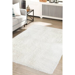 Melrose Super Soft Venus Shaggy Snuggly Plain Ivory Area Rug 160/230Cm - thumbnail 1