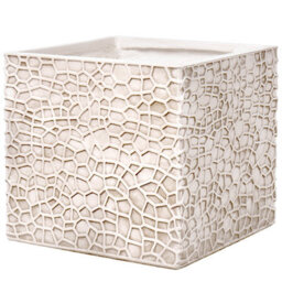 Wyld And Coco Naturacasa Square Fibre-Clay Planter Beige 44 X 44 X 38 Cm With Drainage Hole - thumbnail 3