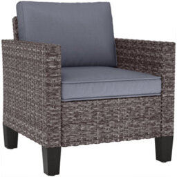 Wyld Haus Maba Rattan Grey Single Outdoor Garden Armchair With Cushions, Compact Patio And Balcony Seat - thumbnail 2