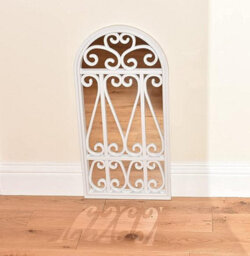 Biznest 71X35Cm White Window Style Wall Mirror For Stylish Decor - thumbnail 2