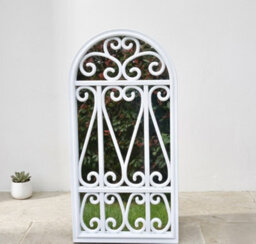 Biznest 71X35Cm White Window Style Wall Mirror For Stylish Decor - thumbnail 3