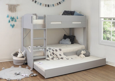 Flintshire Furniture Billie Single Bunk Bed Grey With Pull Out Trundle - image 1