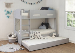 Flintshire Furniture Billie Single Bunk Bed Grey With Pull Out Trundle