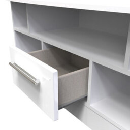 Harrow 1 Drawer Tv & Media Unit In White Gloss (Ready Assembled) - thumbnail 5