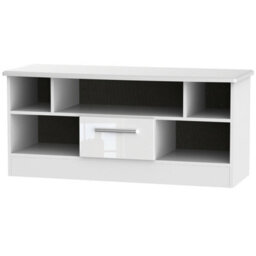 Harrow 1 Drawer Tv & Media Unit In White Gloss (Ready Assembled) - thumbnail 6