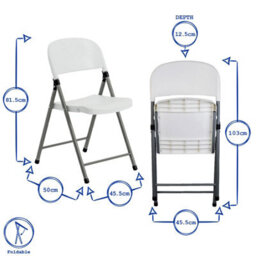 Harbour Housewares Height Adjustable Folding Camping Picnic Table & Chair Set - 120Cm (4Ft) - White - thumbnail 4