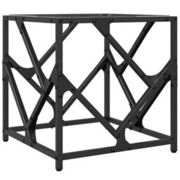 Walplus Coffee Table With Transparent Glass Top 40X40X41 Cm Steel - thumbnail 6