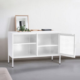 Living And Home White Rectangle Freestanding Metal File Filing Cabinet With Open Shelves 119 X 76 Cm - thumbnail 3