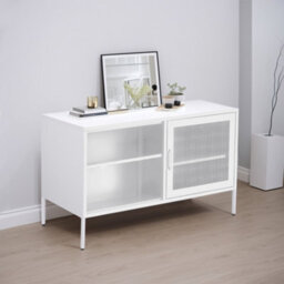 Living And Home White Rectangle Freestanding Metal File Filing Cabinet With Open Shelves 119 X 76 Cm - thumbnail 2