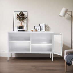 Living And Home White Rectangle Freestanding Metal File Filing Cabinet With Open Shelves 119 X 76 Cm - thumbnail 4