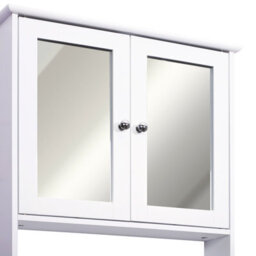 Kleankin Wall-Mounted Cabinet Mirror Door Bathroom Organiser Living Room White - thumbnail 9