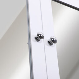 Kleankin Wall-Mounted Cabinet Mirror Door Bathroom Organiser Living Room White - thumbnail 8