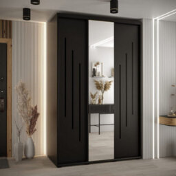 Arte Compact Black Cannes Ix Sliding Door Wardrobe 150Cm - Smart Storage With Style - thumbnail 1