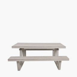 Pacific Lifestyle Aruba Picnic Table And Bench Grey Metal Outdoor Bench Set For 4 - thumbnail 4