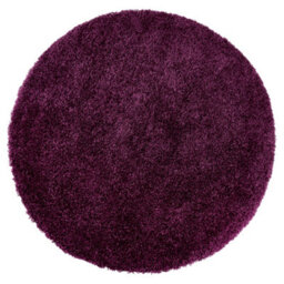 Bravich Aubergine Thick Shaggy Circle Rug - California - 150Cm - thumbnail 2