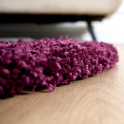 Bravich Aubergine Thick Shaggy Circle Rug - California - 150Cm - thumbnail 6