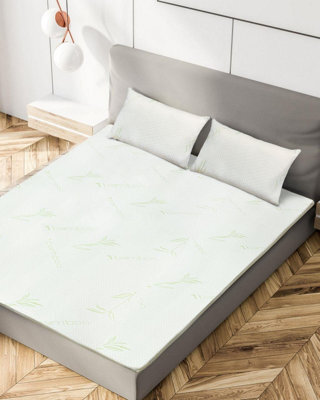 Homespace Direct Ltd Memory Foam Mattress Topper With Organic Bamboo Cover 4Cm Deep - image 1