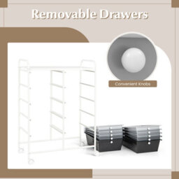 Costway 10 Drawers Storage Trolley Mobile Rolling Utility Cart Home Office Organizer - thumbnail 5