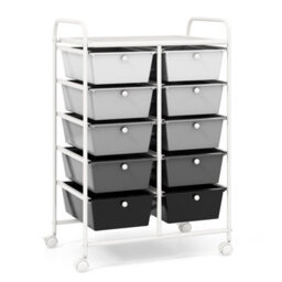 Costway 10 Drawers Storage Trolley Mobile Rolling Utility Cart Home Office Organizer - thumbnail 1