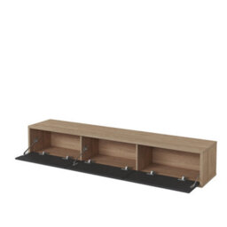 Arte Chic Frida 38 Floating Tv Cabinet 1800mm In Light Oak & Anthracite - Contemporary Media Unit H320mm D360mm - thumbnail 2