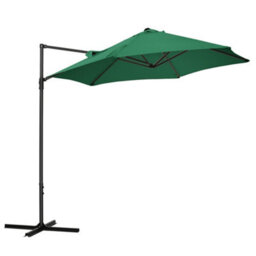 Outsunny 2.5M Offset Roma Patio Umbrella W/ 360-Degree Rotation, Green - thumbnail 2