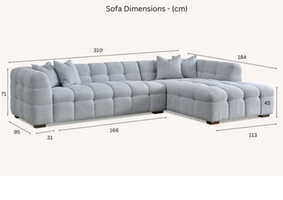 Stratus Interiors Aluxo Tribeca Bubble Teddy Boucle Sofa Corner - Oatmeal Beige - image 1