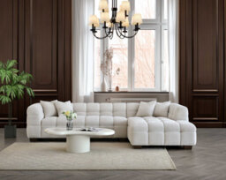 Stratus Interiors Aluxo Tribeca Bubble Teddy Boucle Sofa Corner - Oatmeal Beige - thumbnail 2