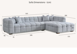 Stratus Interiors Aluxo Tribeca Bubble Teddy Boucle Sofa Corner - Oatmeal Beige - thumbnail 1