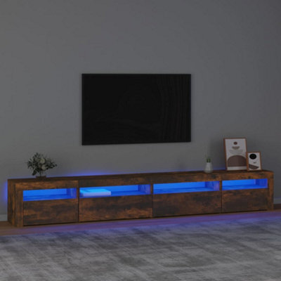 Berkfield Tv Cabinet With Led Lights Smoked Oak 270X35X40 Cm - image 1