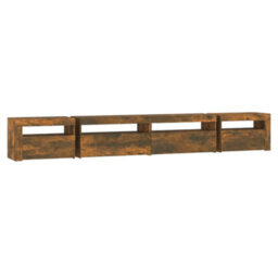 Berkfield Tv Cabinet With Led Lights Smoked Oak 270X35X40 Cm - thumbnail 8