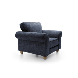 Abakus Direct Ingrid Collection Armchair In Dark Blue - thumbnail 4