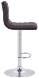 Lamboro Aldo Brown Faux Leather Bar Stool - Swivel, Adjustable Height, Chrome Base - thumbnail 2