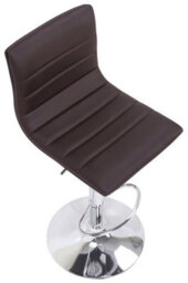 Lamboro Aldo Brown Faux Leather Bar Stool - Swivel, Adjustable Height, Chrome Base - thumbnail 6