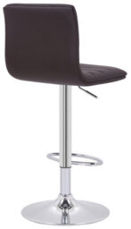 Lamboro Aldo Brown Faux Leather Bar Stool - Swivel, Adjustable Height, Chrome Base - thumbnail 4