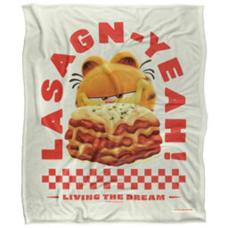 Garfield Living The Dream Silky Supersoft Blanket White/red (One Size) - thumbnail 1