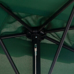 Outsunny 2.3M Garden Balcony Half Round Umbrella Metal Parasol Umbrella Green - thumbnail 8