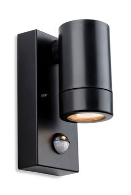 Luminosa Lighting Luminosa Ravel Down Resin Single Wall With Pir Black Ip54