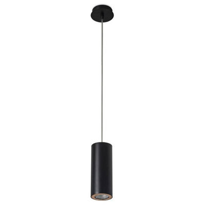 Luminosa Lighting Luminosa Pipe 1 Light Slim Ceiling Pendant Black, Gold 6.8Cm, Gu10 - image 1