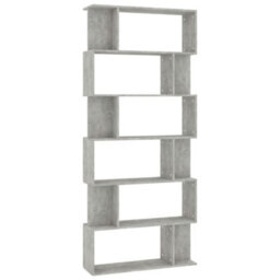 Vidaxl Book Cabinet/room Divider Concrete Grey 80X24X192 Cm Engineered Wood Book Cabinets