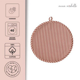 Anna Michelle Designs Striped Cotton Hob Cover With Terry Towelling Base Beautiful Rose - thumbnail 2