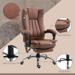 Vinsetto High Back Office Chair With Vibration Massage And Heat, Brown - thumbnail 7