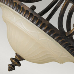 Luminosa Lighting Elstead Drawing Room 2 Light Ceiling Semi Flush Light Walnut, E27 - thumbnail 4
