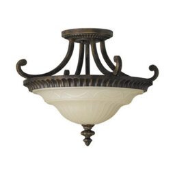 Luminosa Lighting Elstead Drawing Room 2 Light Ceiling Semi Flush Light Walnut, E27