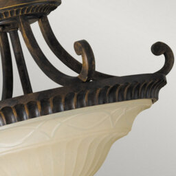 Luminosa Lighting Elstead Drawing Room 2 Light Ceiling Semi Flush Light Walnut, E27 - thumbnail 3