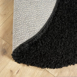 Bravich Black Thick Shaggy Circle Rug - California - 120Cm - thumbnail 7
